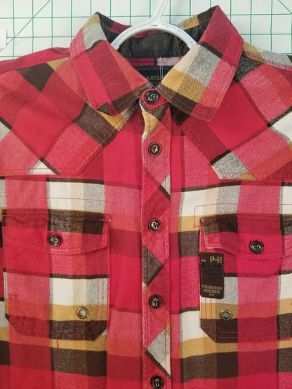 Parish Red Plaid Flannel Button Down