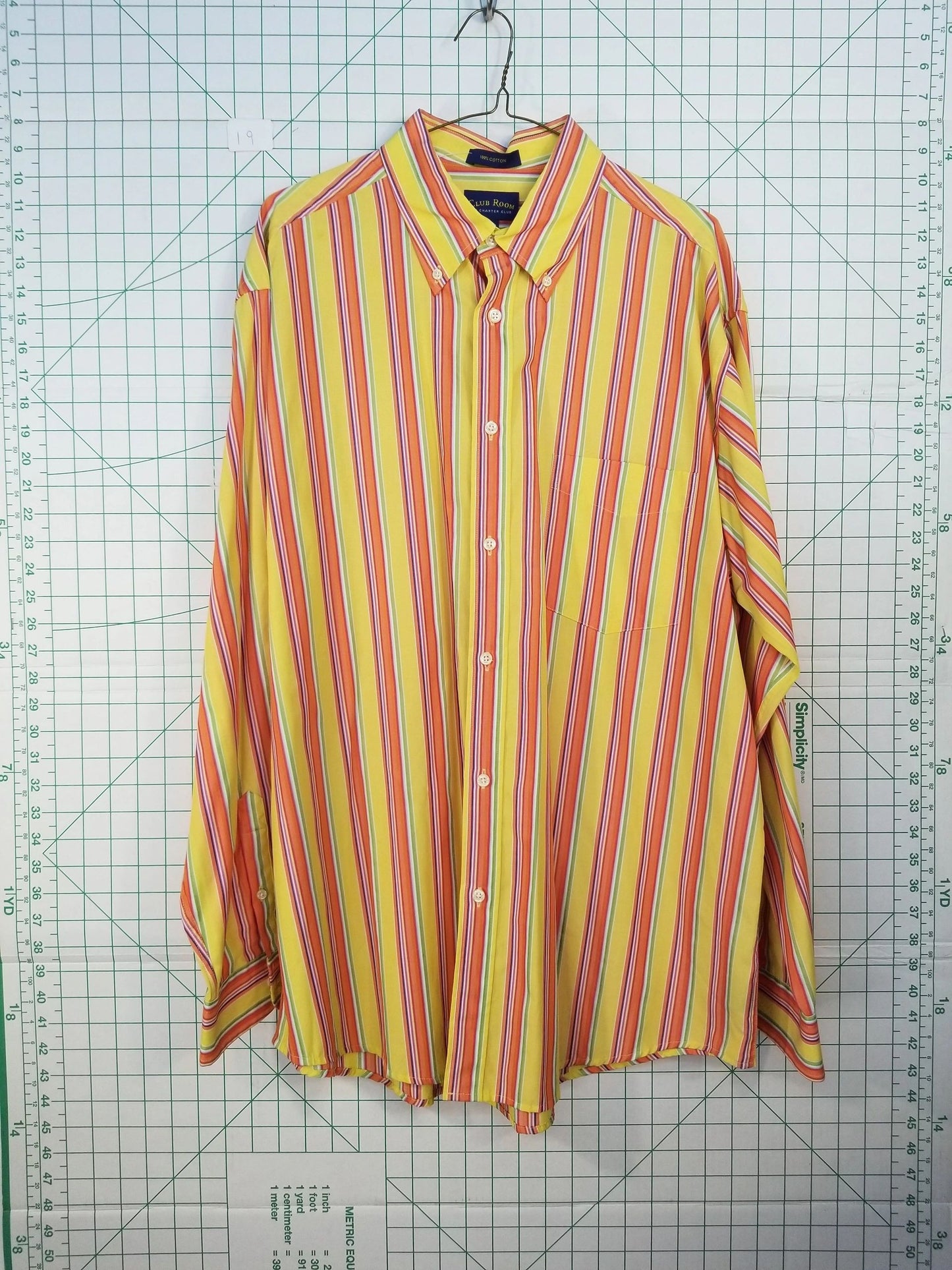 Charter Club Club Room Striped Button Down