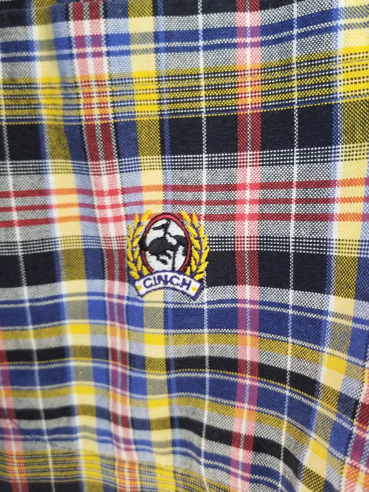 Cinch Multicolor Plaid Button Down Med