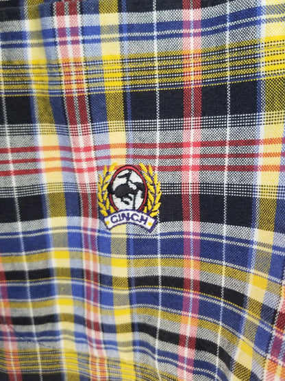 Cinch Multicolor Plaid Button Down Med