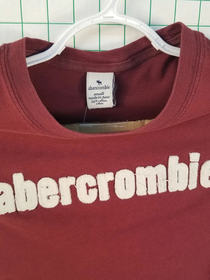 Abercrombie Red Embroidered Tee Small