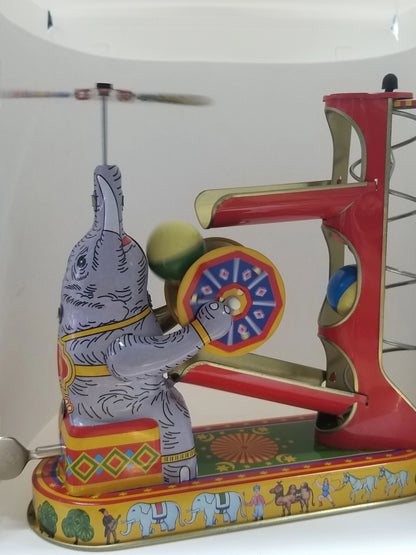 Tin Elephant w/ Ball Game Wind-up Collector's Toy