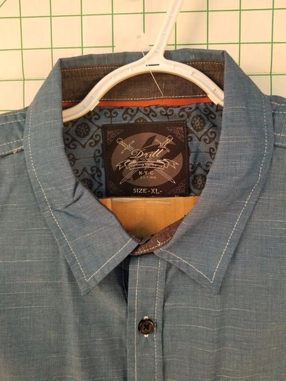 Drill Blue Long Sleeve Button Down Shirt