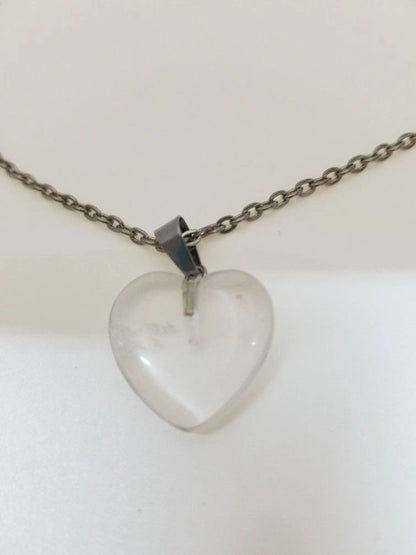 Transparent Heart Pendant Necklace