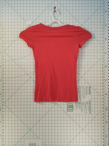 Abercrombie & Fitch Red Embroidered Tee