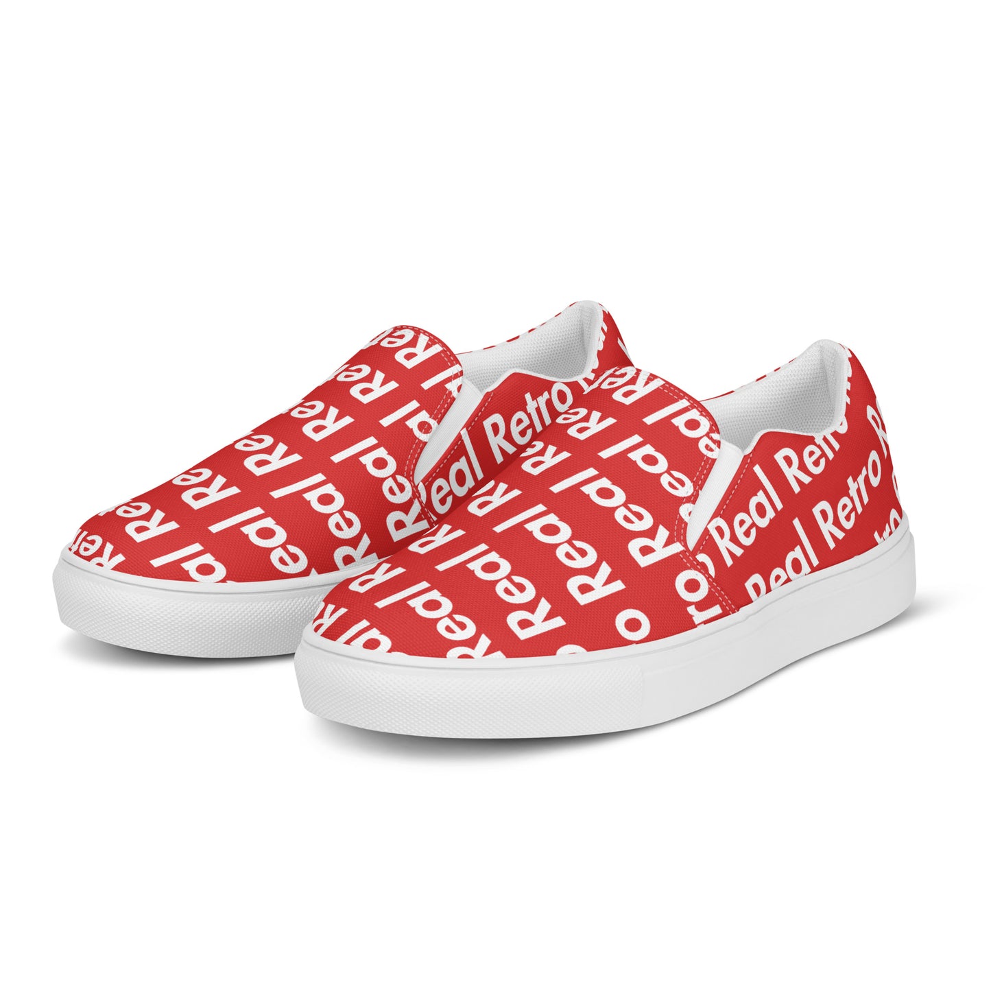 Real Retro Red Men’s slip-on canvas shoes