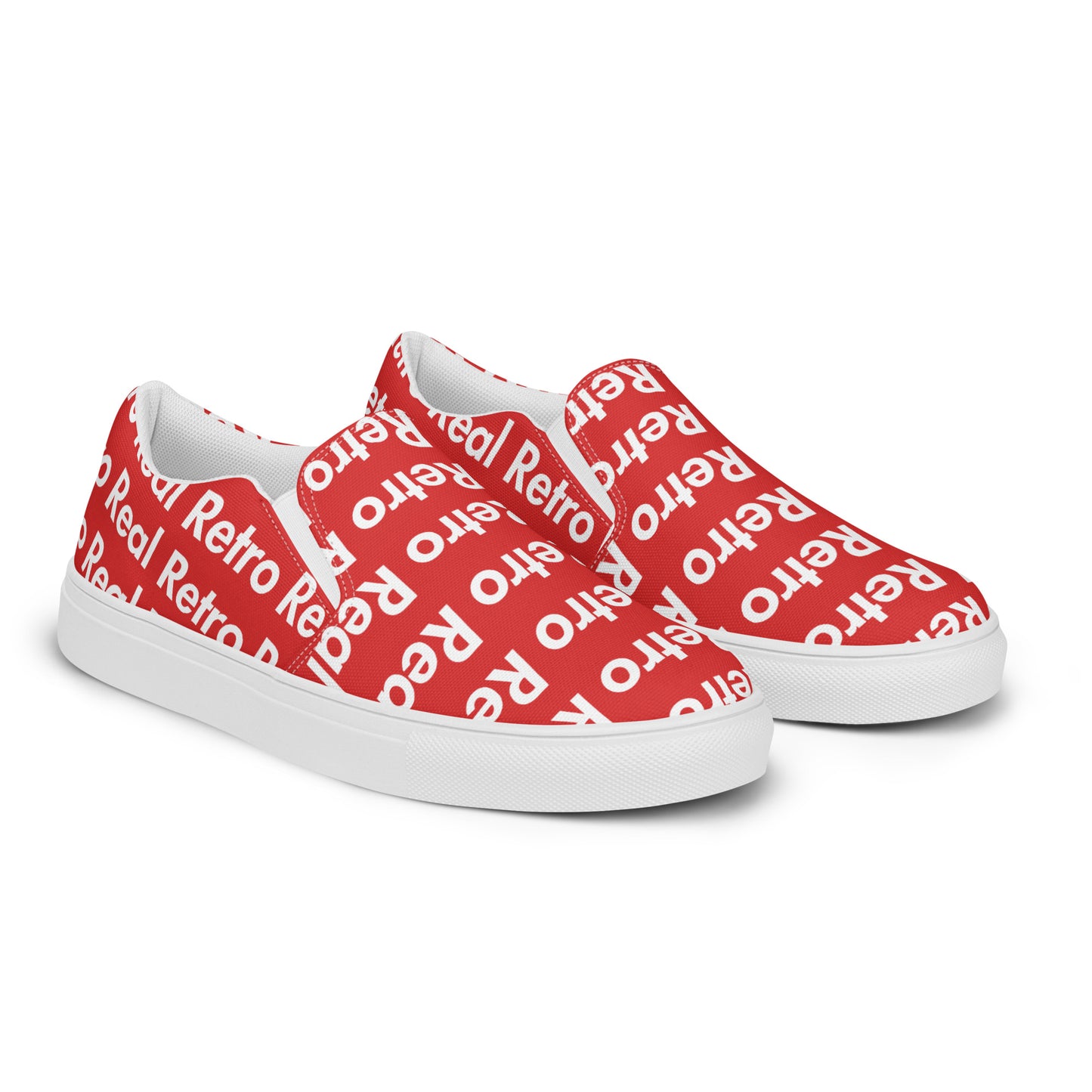 Real Retro Red Men’s slip-on canvas shoes