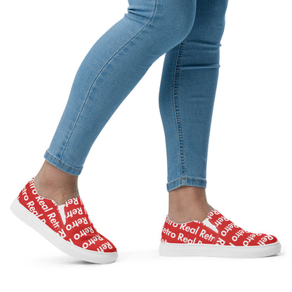Real Retro Red Women’s slip-on canvas shoes
